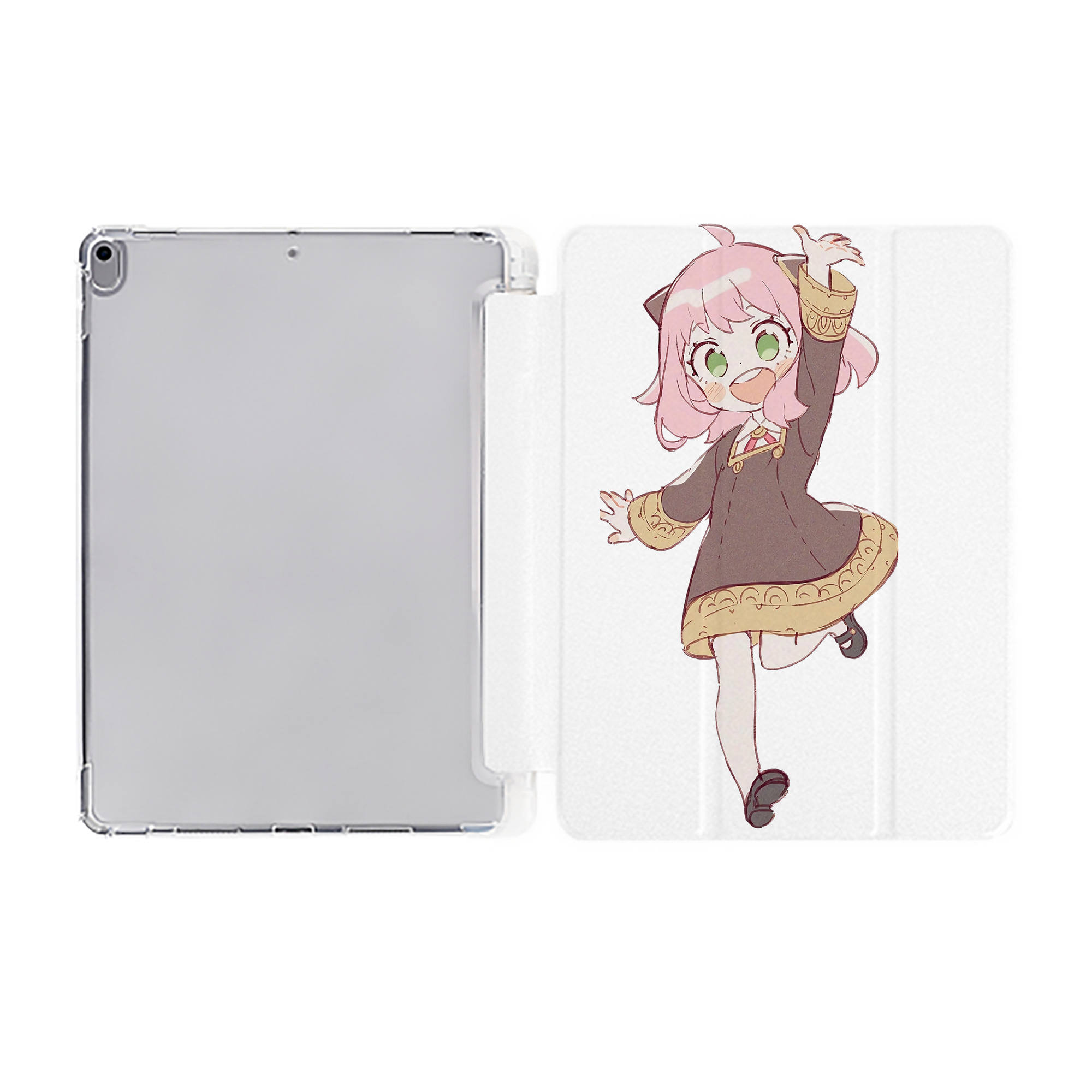 （画像用） SPY×FAMILY间谍家家酒 IPad ケース ペン収納付き 三つ折りスタンド PUレザー×シリコン 対応機種9.5/10.5/10.9インチ